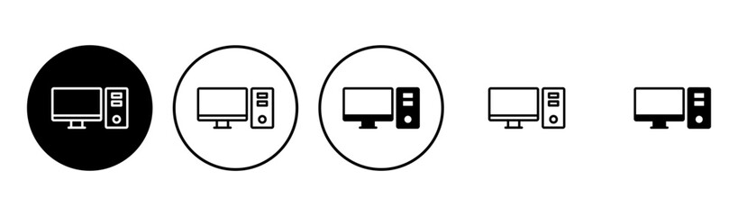 Computer icon set. computer monitor icon vector. - obrazy, fototapety, plakaty