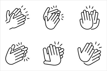 clapping hand icon set, vector illustration isolated on white background