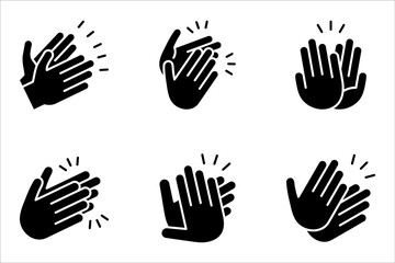 Obraz premium clapping hand icon set, vector illustration isolated on white background