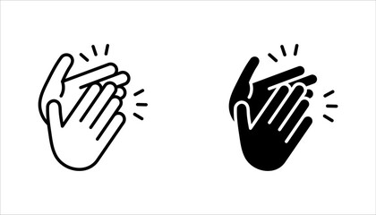 Obraz premium clapping hand icon set, vector illustration isolated on white background
