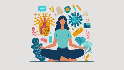 Infographic on the connection between stress reduction techniques and gut health improvement