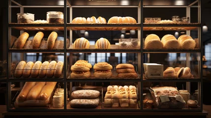 Papier Peint photo autocollant Boulangerie a display of bread and pastries