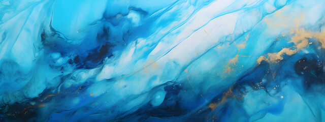 Banner abstract background made of colorful marble with alcohol ink. Close-up image