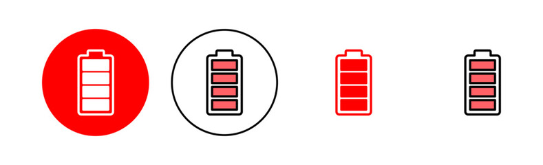 Battery icon set illustration. battery charging sign and symbol. battery charge level