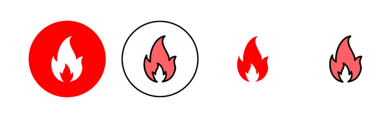 Fire icon set illustration. fire sign and symbol