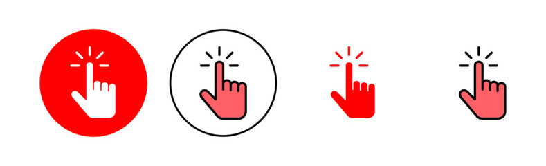 Hand cursor icon set illustration. cursor sign and symbol. hand cursor icon clik