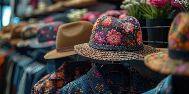 Pop-up fashion event in an urban space, trendy designs and interactive displays, blending art and commerce