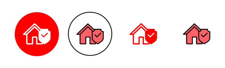 home insurance icon set illustration. home protection sign and symbol