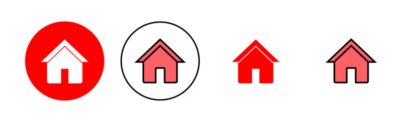 Home icon set illustration. House sign and symbol