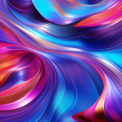 Abstraction of bright multi-colored waves