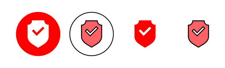 Shield check mark icon set illustration. Protection approve sign. Insurance icon