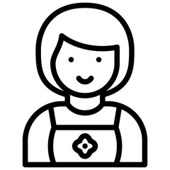 florist icon illustration design with outline