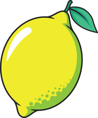 Fresh lemon fruit vector illustration. Lemonade, lime isolated on transparent background. Good for design packaging, cover, print, banner, poster, clipart, sticker, icon, mascot, logo.