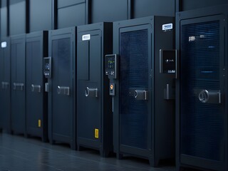 server rack with servers