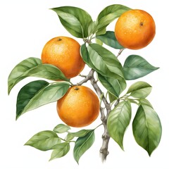 oranges on a branch drawing