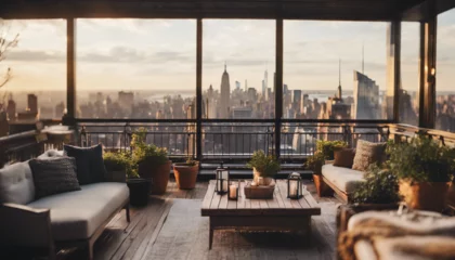 Fototapete penthouse apartment terrace in Manhattan  © abu