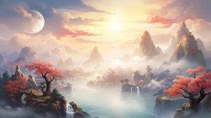 Chinese Style Fantasy Landscape Art