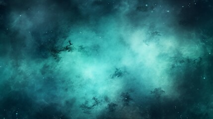 Obraz premium Cosmic foggy background in aqua color