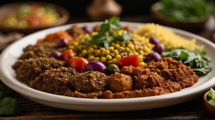 "Savoring Ethiopia's Culinary Heritage: A Bountiful Platter of Authentic Delicacies"