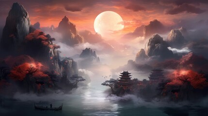 Chinese Style Fantasy Landscape Art