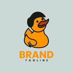 cute duck soldier logo