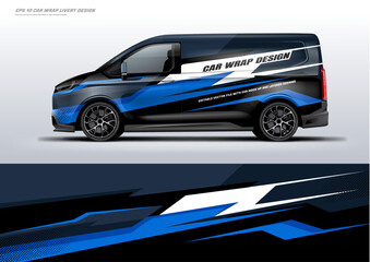 Sporty graphic van car wrap livery design vector eps 10 - obrazy, fototapety, plakaty