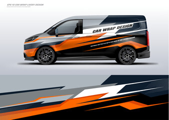 Sporty graphic van car wrap livery design vector eps 10