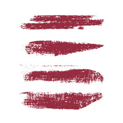 Brush strokes, Colors ink lines, vector abstract set with paint brush grunge texture on isolated background. Paintbrush strokes and ink smear stains