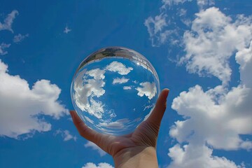 Envisioning the Future: A Captivating Shot of a Person Holding a Crystal Ball