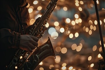 Soulful Serenade: Captivating Close-Up of a Saxophonist in Action
