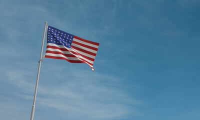 USA united stated america flag copy space blue sky cloudy white red white star freedom patriotism memorial american country national veteran independence event stripe democracy remember military army 