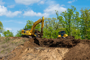Obraz premium excavator digging the ground