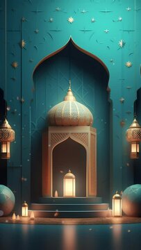 animation video islamic, for rarmadhan event, eid mubarak, eid al fitr, 16:9