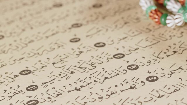 Religion The Book of Islam Quran and Rosary Beads