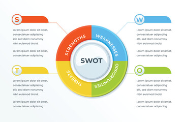 Swot template or strategic planning infographic design