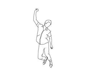 Man, Boy Line Drawing Ai, EPS, SVG, PNG, JPG zip file