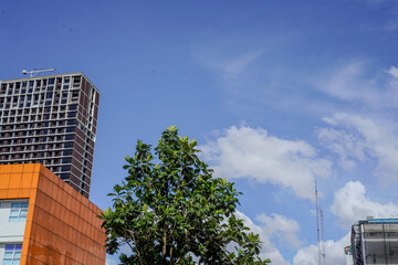 Obraz premium South Tangerang health service building with a beautiful clear sky in the background.