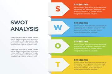 Swot template or strategic planning infographic design