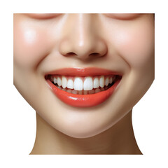 Fototapeta premium chinese female is smiling, perfect teeth, in the style