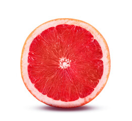 Half of ripe grapefruit isolated on white