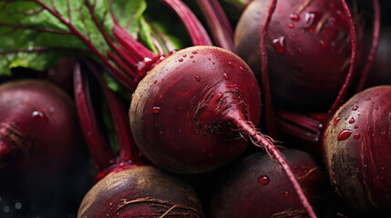 close up of fresh beets with beautiful colors. Farm crops of fresh and organic fruits and vegetables. Healthy food for a healthy life