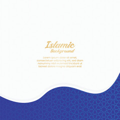 White and blue luxury islamic arch background 