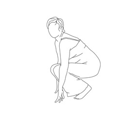 Girl, woman Line Drawing Ai, EPS, SVG, PNG, JPG zip file