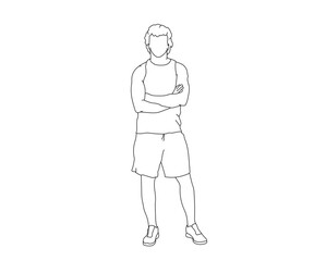 Man, Boy Line Drawing Ai, EPS, SVG, PNG, JPG zip file