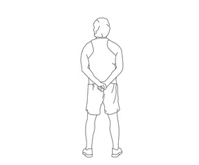 Man, Boy Line Drawing Ai, EPS, SVG, PNG, JPG zip file