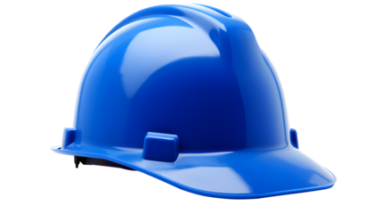 Blue safety hat transparent background
