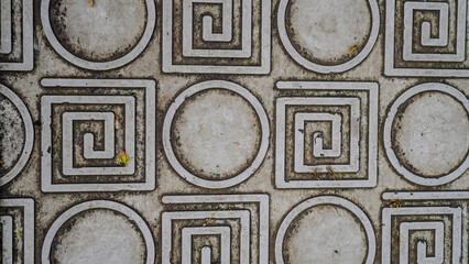 Close-up view of the symmetrical textured floor