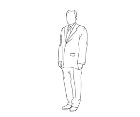 Man, Boy Line Drawing Ai, EPS, SVG, PNG, JPG zip file