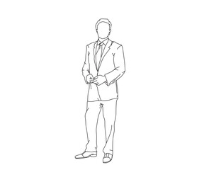 Man, Boy Line Drawing Ai, EPS, SVG, PNG, JPG zip file