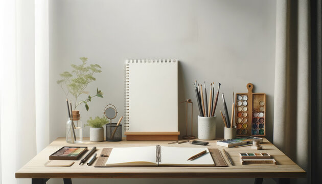 Tranquil Artistic Workspace: A Canvas for Creativity